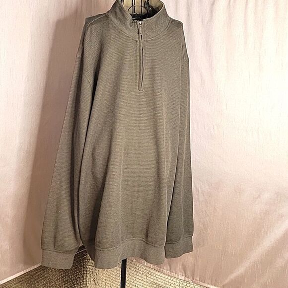 VAN HEUSEN Brown‎ and Tan 1/4 Zip Up Sweater 2XL/LT/2TGL - Picture 1 of 5
